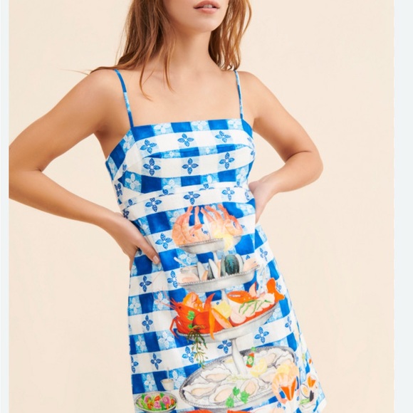 Rachel Antonoff Dresses & Skirts - Rachel Antonoff Gwen seafood tower Blue and White Dress